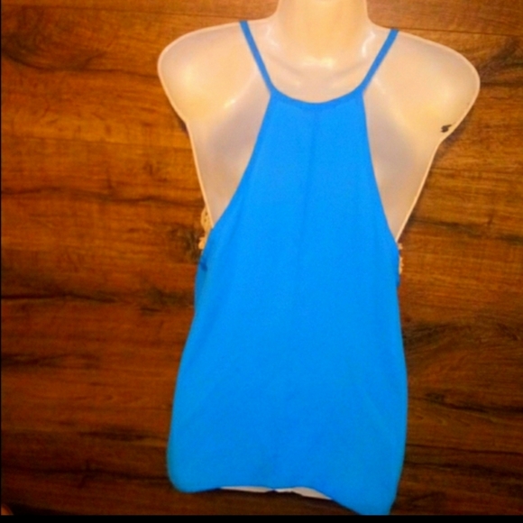 Stylebrook Top Size L Crochet High Low Racerback - Picture 4 of 9